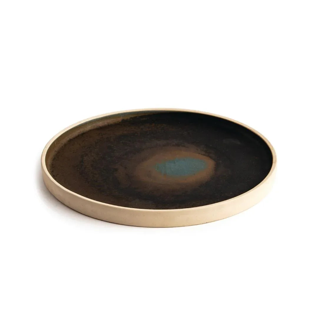 FA322 Olympia Canvas Flat Round Plate Green Verdigris 250mm (Pack of 6) - JD Catering Equipment Solutions Ltd