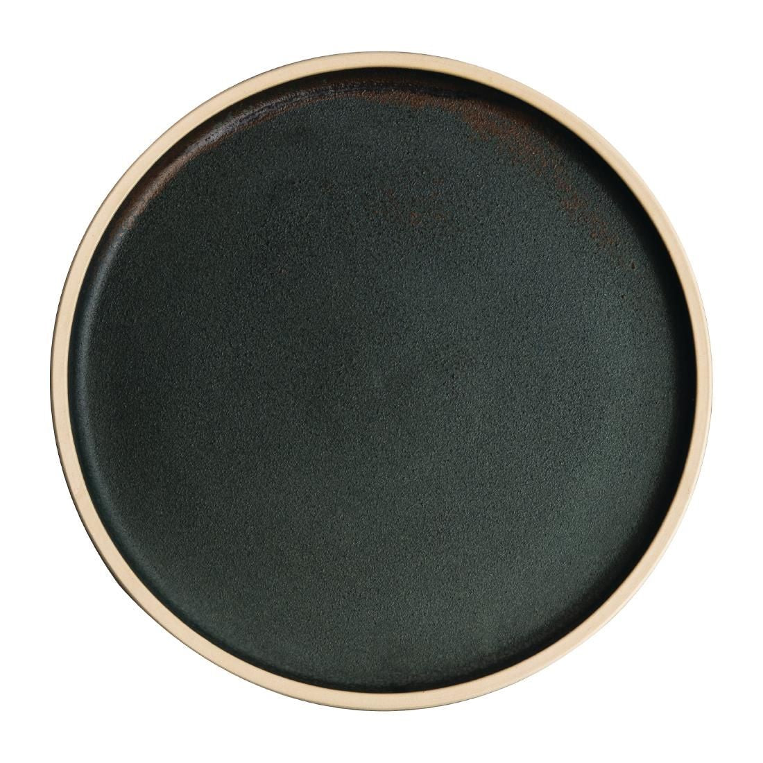 FA322 Olympia Canvas Flat Round Plate Green Verdigris 250mm (Pack of 6) JD Catering Equipment Solutions Ltd