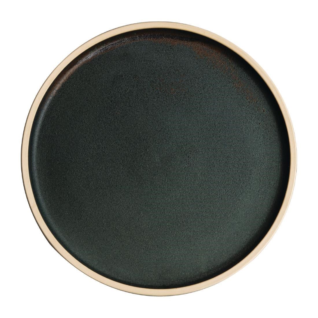 FA322 Olympia Canvas Flat Round Plate Green Verdigris 250mm (Pack of 6) JD Catering Equipment Solutions Ltd