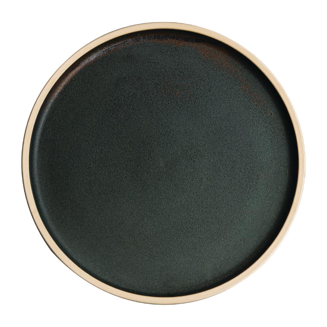 FA322 Olympia Canvas Flat Round Plate Green Verdigris 250mm (Pack of 6) - JD Catering Equipment Solutions Ltd