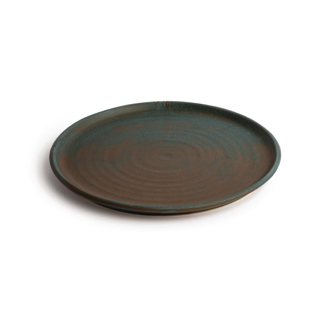 FA324 Olympia Canvas Small Rim Round Plate Green Verdigris 265mm (Pack of 6) JD Catering Equipment Solutions Ltd