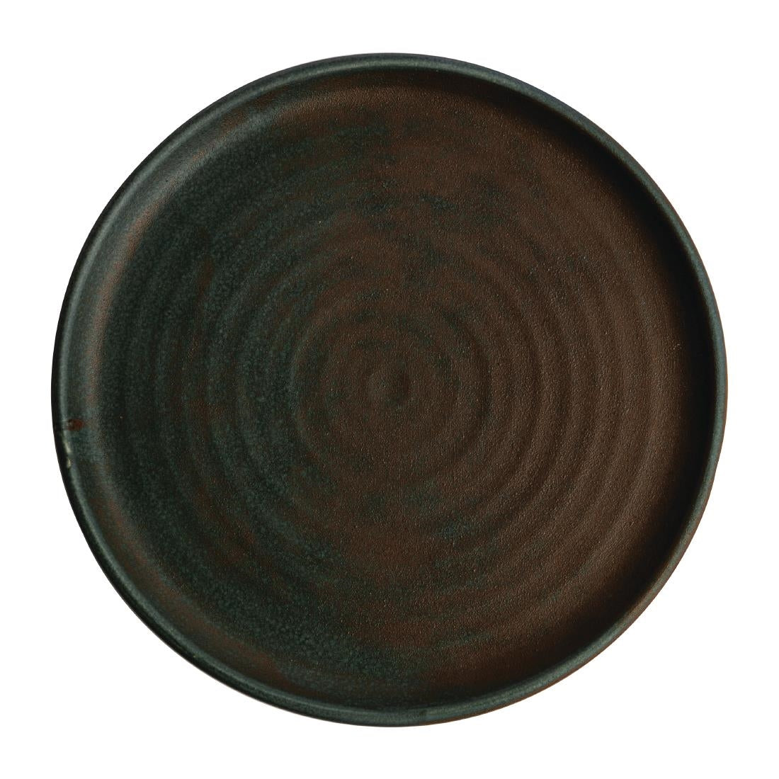 FA324 Olympia Canvas Small Rim Round Plate Green Verdigris 265mm (Pack of 6) JD Catering Equipment Solutions Ltd