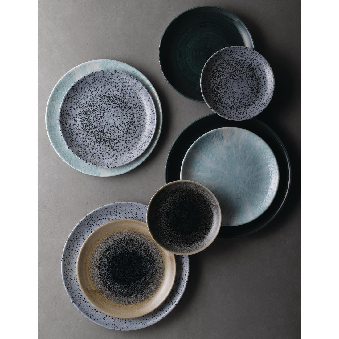 FA590 Churchill Stonecast Patina Coupe Plates Rustic Teal 260mm (Pack of 12) JD Catering Equipment Solutions Ltd