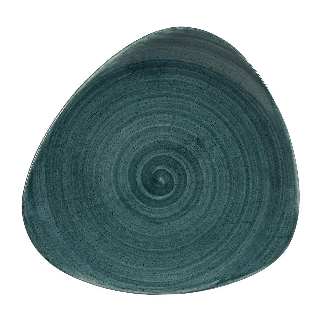 FA595 Churchill Stonecast Patina Triangular Plates Rustic Teal 229mm (Pack of 12) - JD Catering Equipment Solutions Ltd