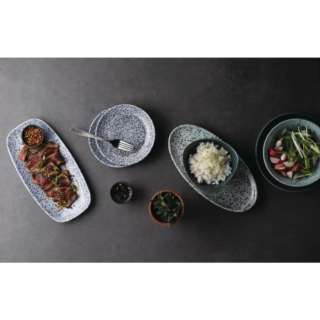 FA596 Churchill Stonecast Patina Triangular Bowls Rustic Teal 153mm (Pack of 12) - JD Catering Equipment Solutions Ltd