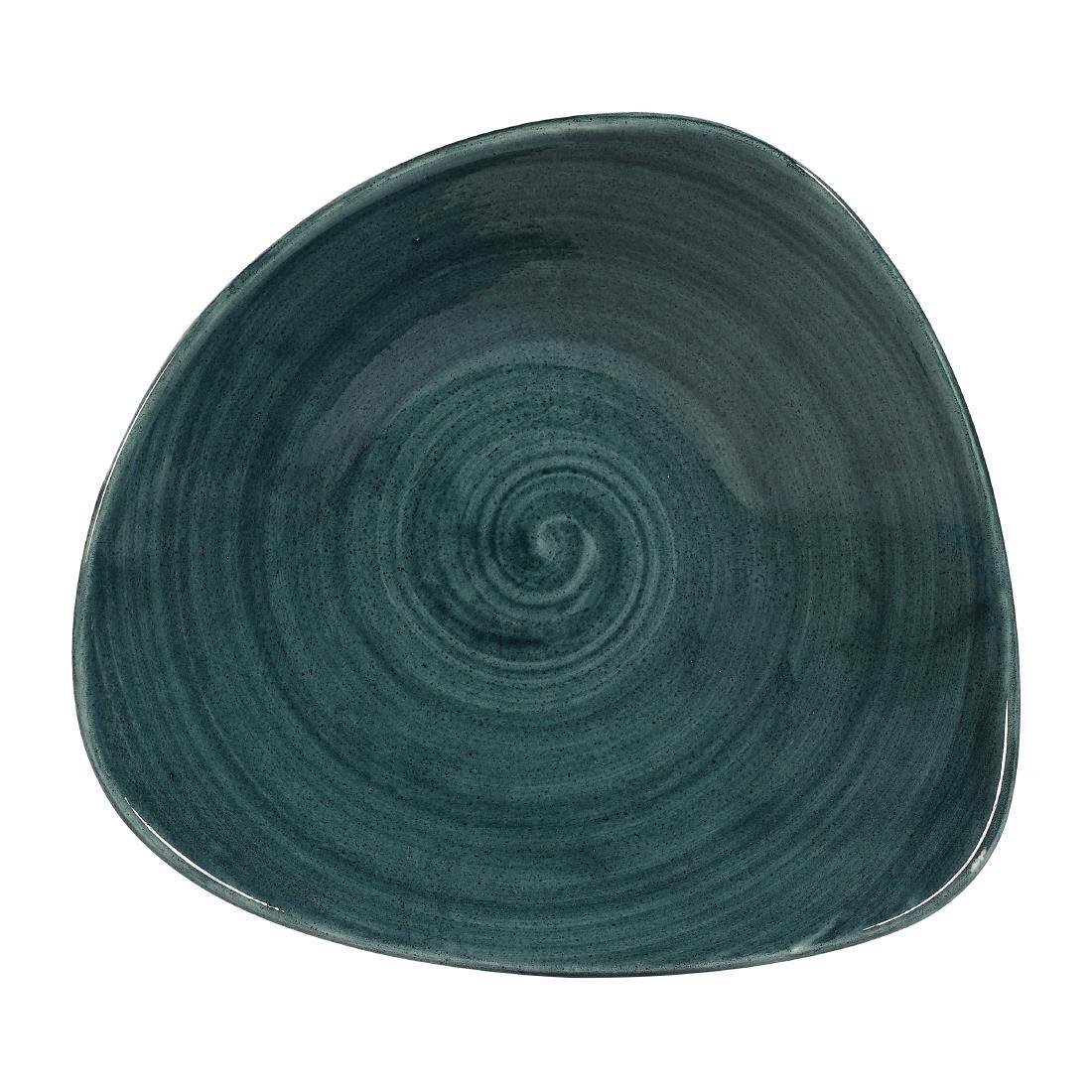 FA597 Churchill Stonecast Patina Triangular Bowls Rustic Teal 21oz 235mm (Pack of 12) - JD Catering Equipment Solutions Ltd