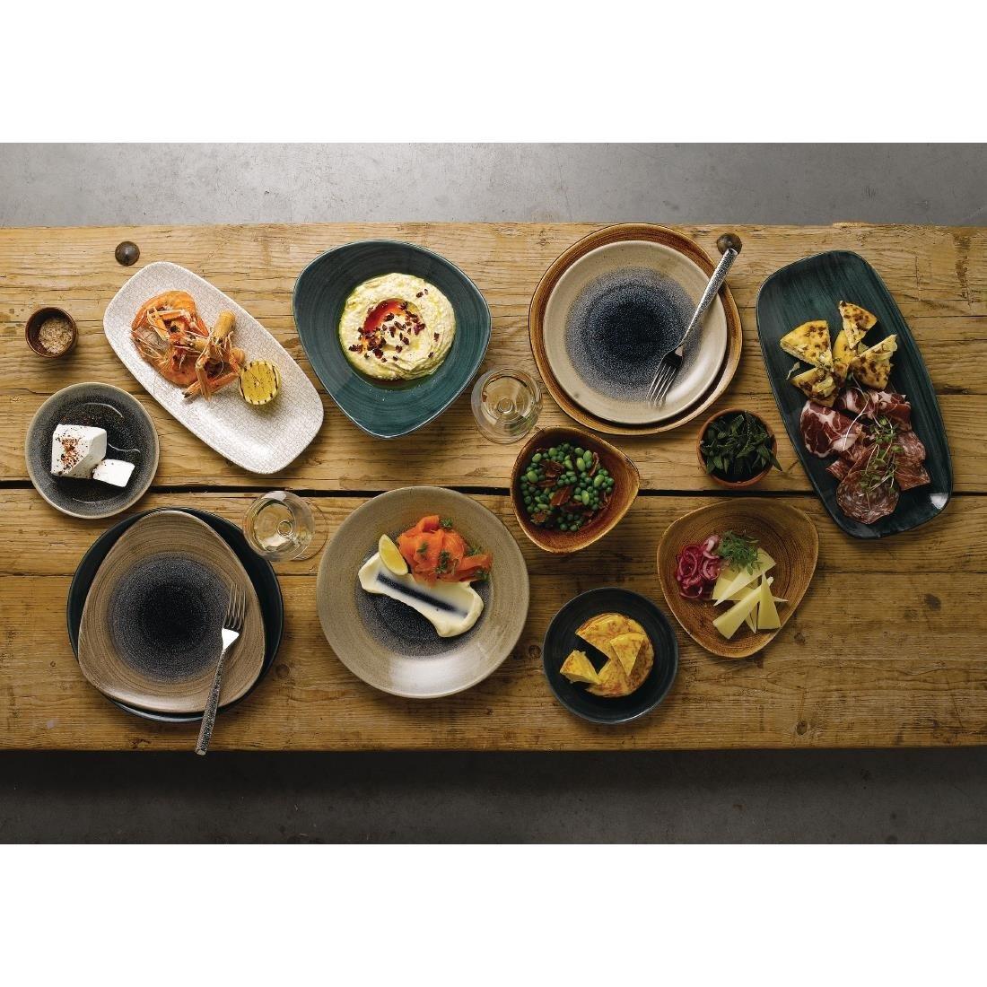 FA598 Churchill Stonecast Patina Oblong Chef Plates Rustic Teal 298 x 153mm (Pack of 12) - JD Catering Equipment Solutions Ltd