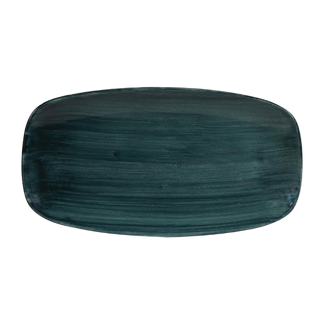 FA599 Churchill Stonecast Patina Oblong Chef Plates Rustic Teal 355 x 189mm (Pack of 6) JD Catering Equipment Solutions Ltd