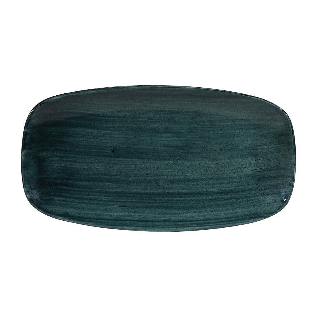 FA599 Churchill Stonecast Patina Oblong Chef Plates Rustic Teal 355 x 189mm (Pack of 6) JD Catering Equipment Solutions Ltd