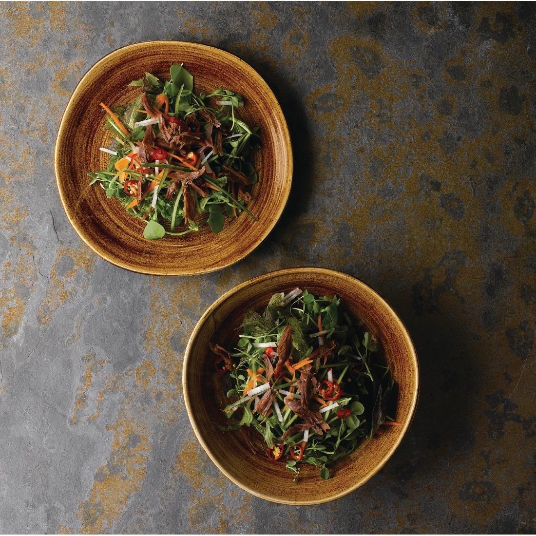 FA604 Churchill Stonecast Patina Organic Round Plates Vintage Copper 186mm (Pack of 12) - JD Catering Equipment Solutions Ltd