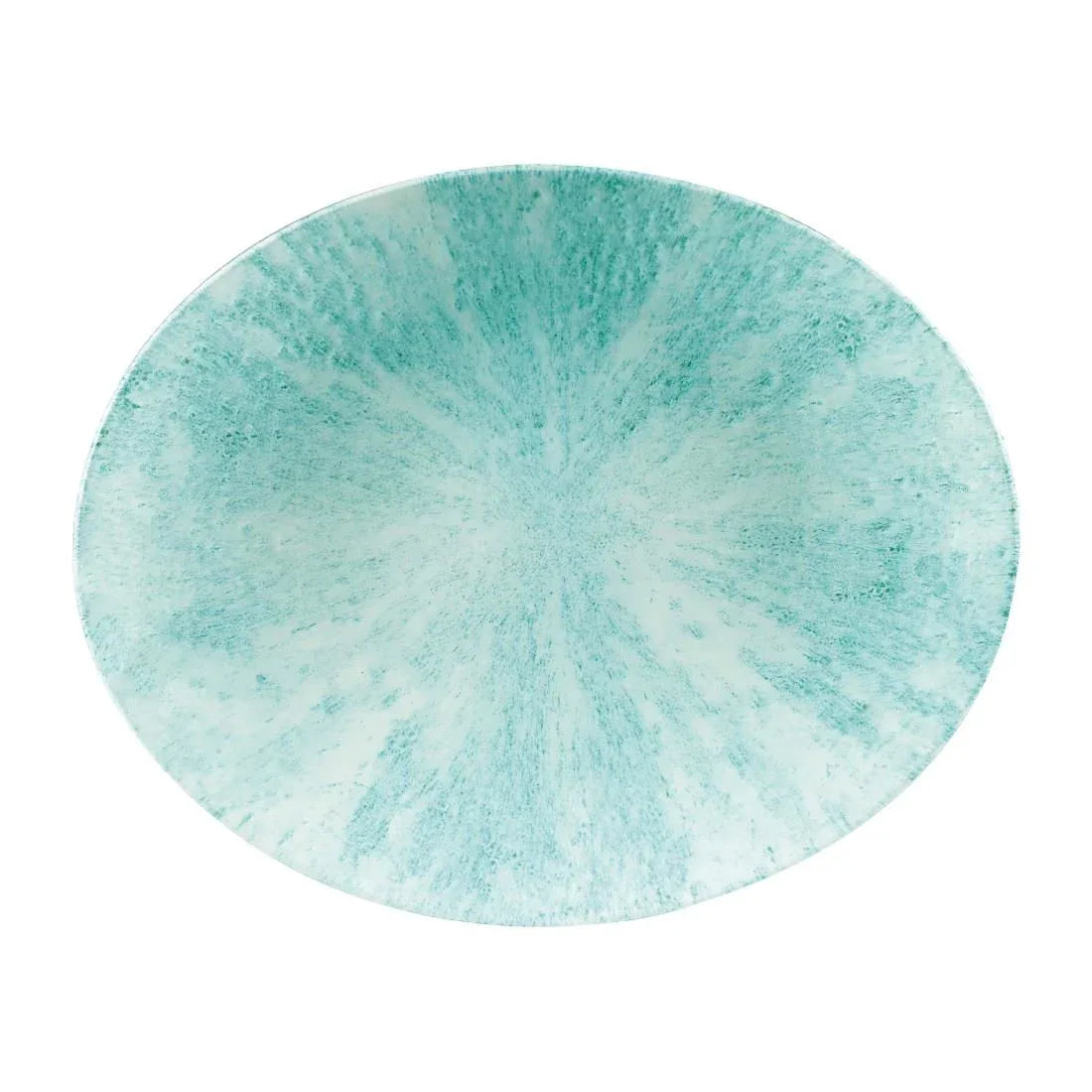 FA626 Churchill Stone Oval Coupe Plates Aquamarine 317 x 255mm (Pack of 12) - JD Catering Equipment Solutions Ltd