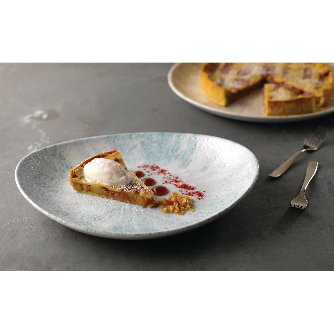 FA627 Churchill Stone Oval Coupe Plates Aquamarine 270 x 229mm (Pack of 12) JD Catering Equipment Solutions Ltd