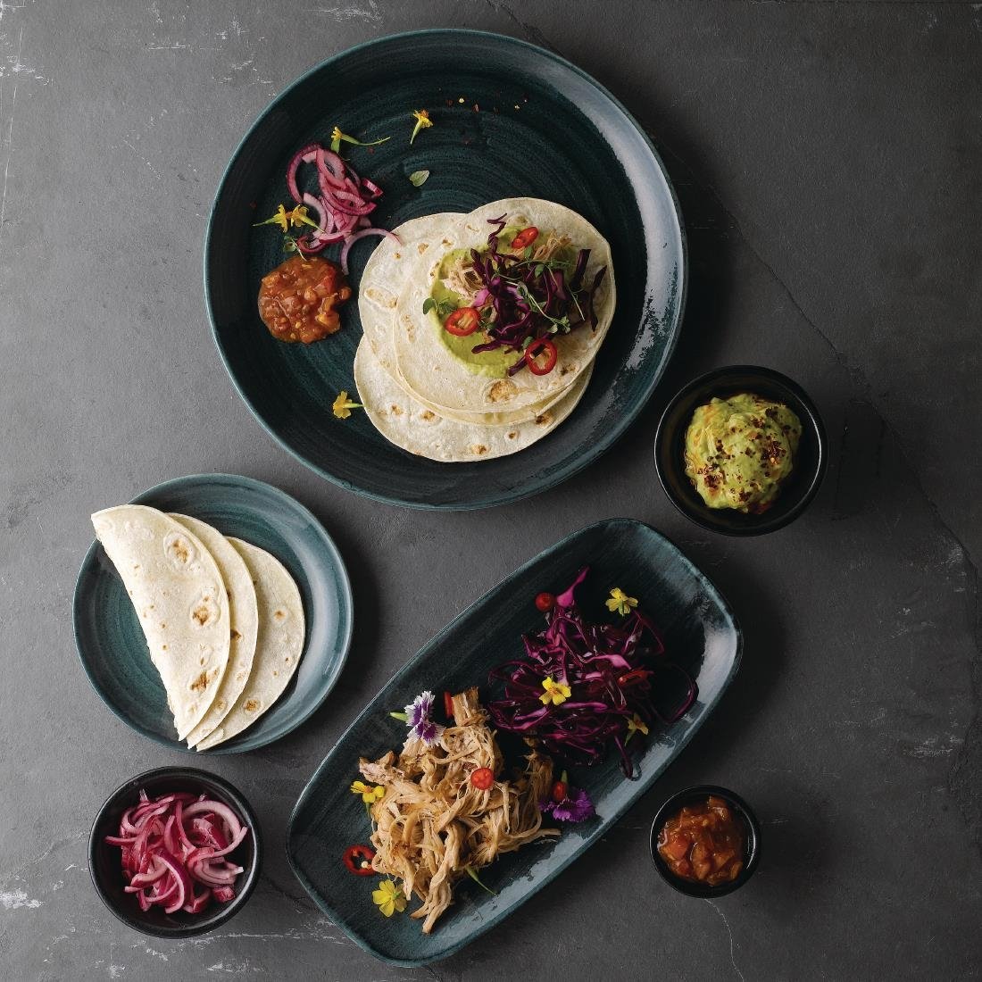 FA629 Churchill Stone Oblong Chef Plates Aquamarine 189 x 355mm (Pack of 6) JD Catering Equipment Solutions Ltd