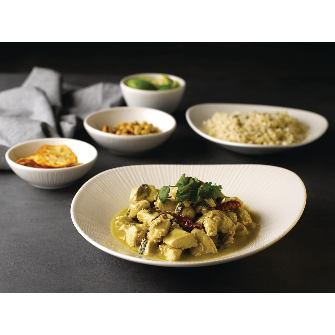 FA630 Churchill Bamboo Triangle Shallow Bowls 210mm (Pack of 12) JD Catering Equipment Solutions Ltd