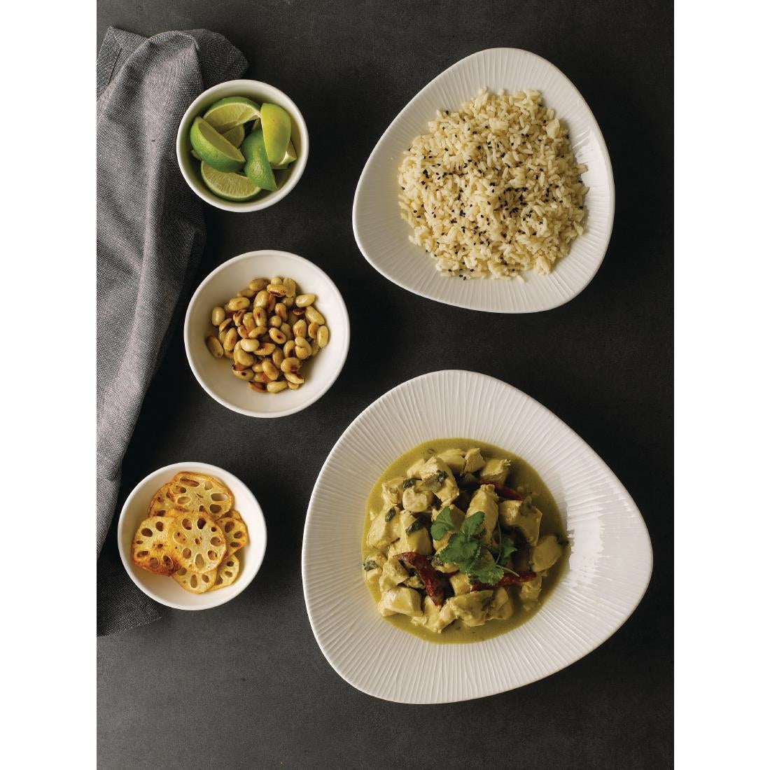 FA630 Churchill Bamboo Triangle Shallow Bowls 210mm (Pack of 12) JD Catering Equipment Solutions Ltd