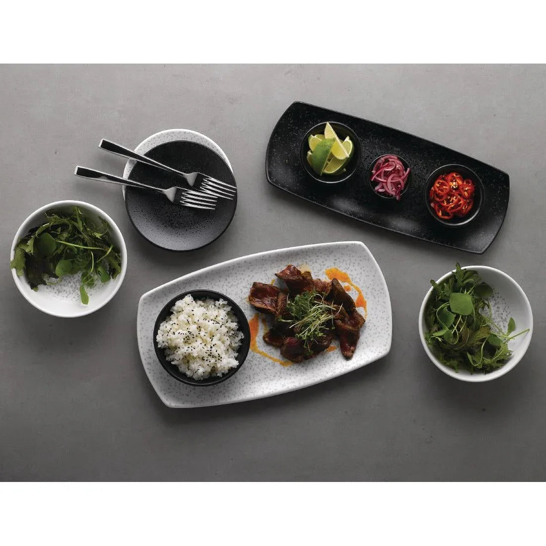 FA653 Churchill Menu Shades Caldera Rectangular Plates Chalk White 190 x 355mm - JD Catering Equipment Solutions Ltd