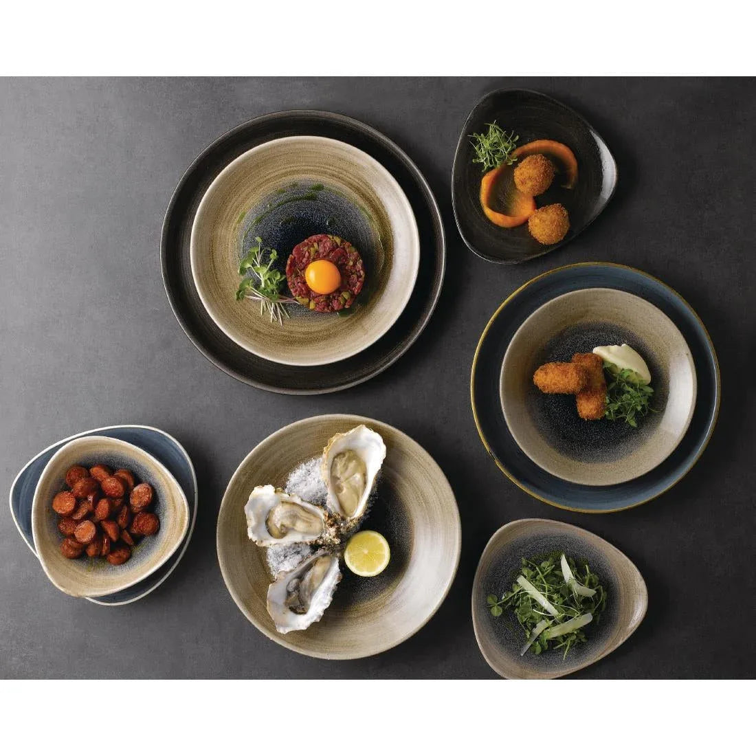 FA661 Churchill Stonecast Aqueous Deep Coupe Plates Bayou Taupe 225mm (Pack of 12) - JD Catering Equipment Solutions Ltd