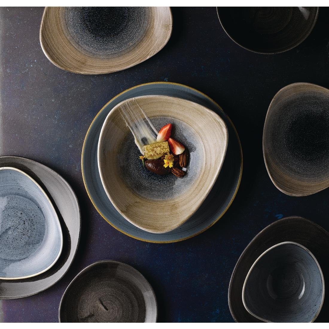 FA661 Churchill Stonecast Aqueous Deep Coupe Plates Bayou Taupe 225mm (Pack of 12) JD Catering Equipment Solutions Ltd