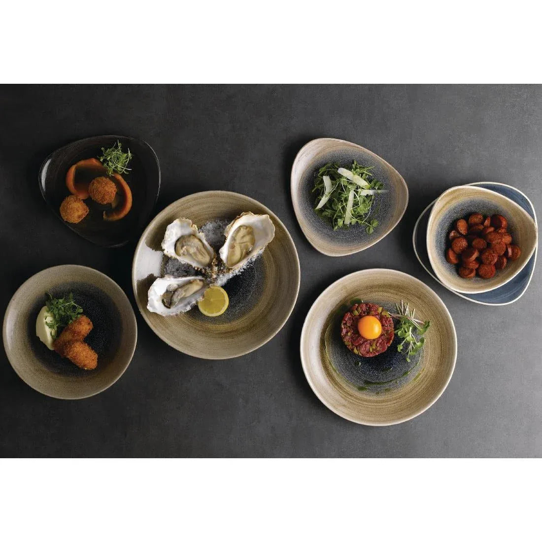 FA661 Churchill Stonecast Aqueous Deep Coupe Plates Bayou Taupe 225mm (Pack of 12) - JD Catering Equipment Solutions Ltd