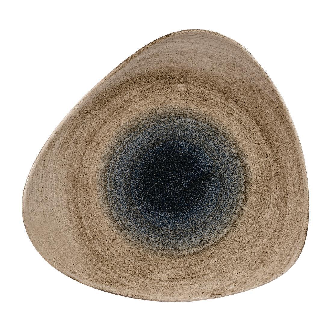 FA664 Churchill Stonecast Aqueous Triangular Plates Bayou Taupe 265mm (Pack of 12) - JD Catering Equipment Solutions Ltd