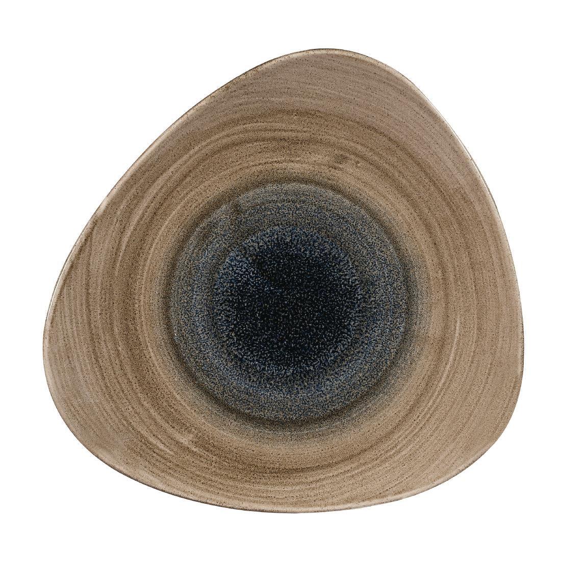 FA665 Churchill Stonecast Aqueous Triangular Plates Bayou Taupe 311mm (Pack of 6) - JD Catering Equipment Solutions Ltd