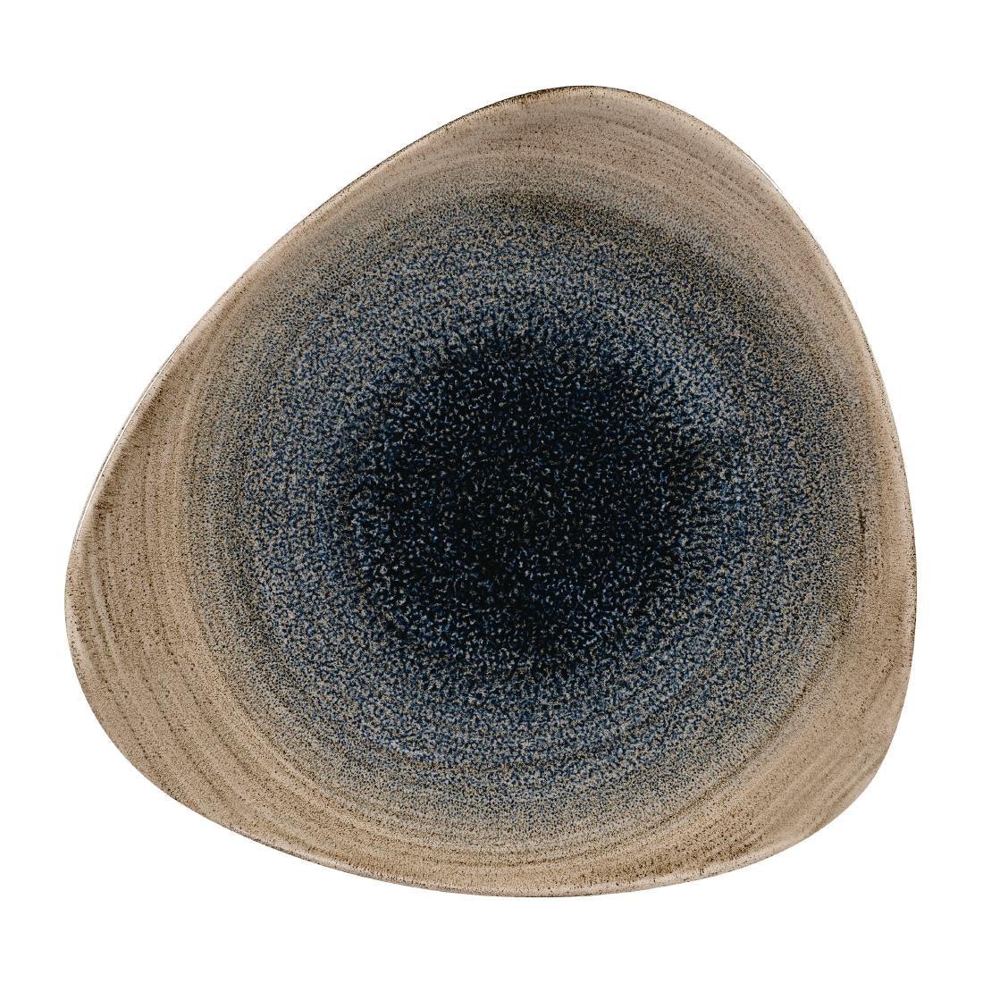FA666 Churchill Stonecast Aqueous Triangular Plates Bayou Taupe 192mm (Pack of 12) - JD Catering Equipment Solutions Ltd