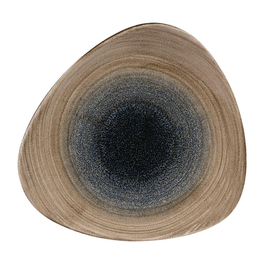 FA667 Churchill Stonecast Aqueous Triangular Plates Bayou Taupe 229mm (Pack of 12) - JD Catering Equipment Solutions Ltd