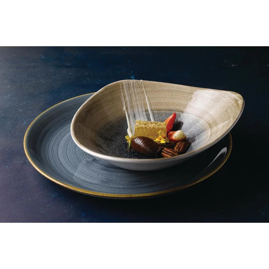 FA669 Churchill Stonecast Aqueous Triangular Bowls Bayou Taupe 21oz 235mm (Pack of 12) - JD Catering Equipment Solutions Ltd