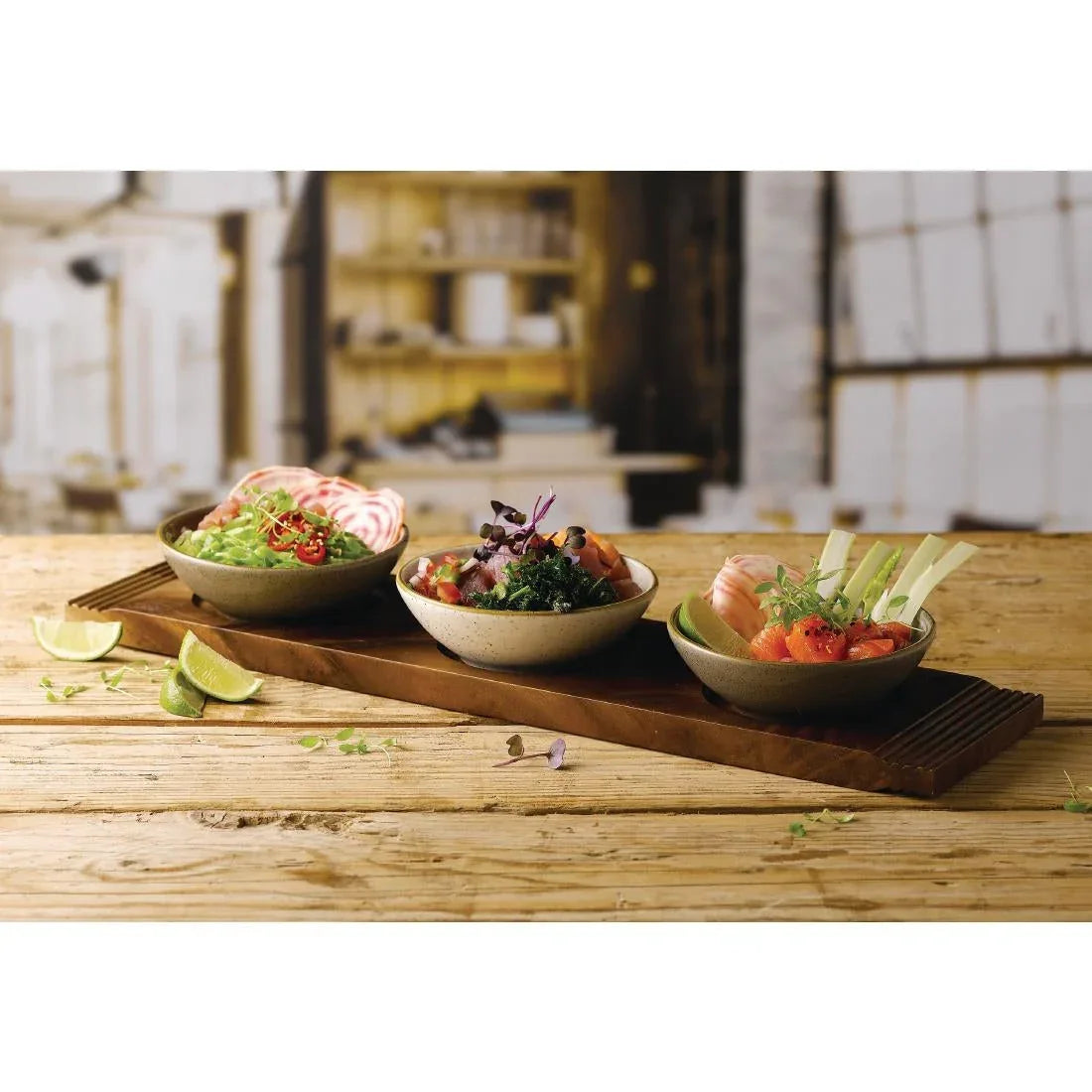 FA674 Churchill Alchemy Wood Small Serving Boards 300 x 90mm (Pack of 4) - JD Catering Equipment Solutions Ltd