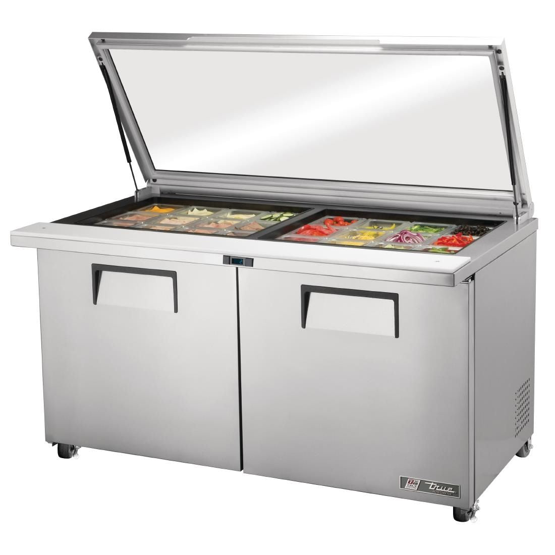 FB013 True Glass Lid Prep Counter Fridge TSSU-60-24M-B-ST-FGLID JD Catering Equipment Solutions Ltd