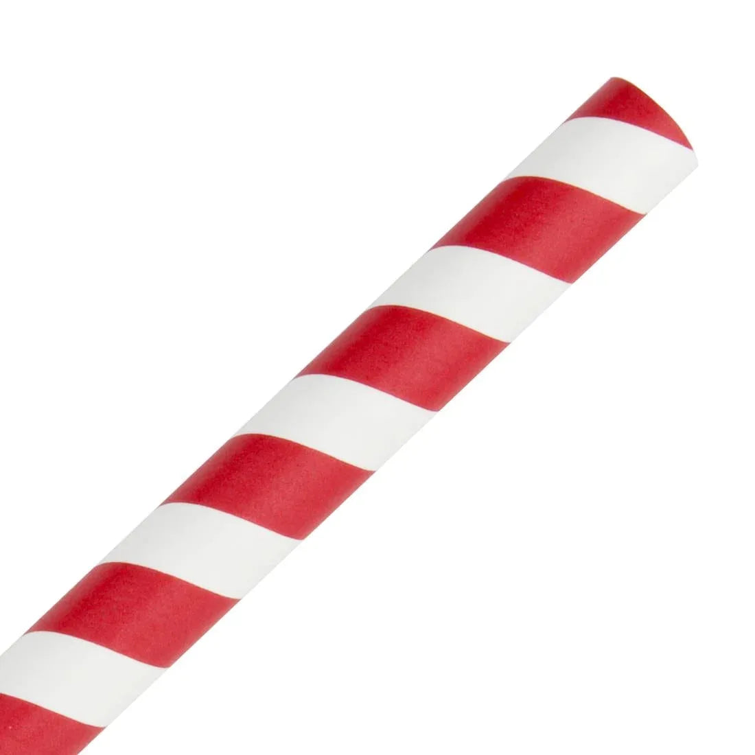 FB147 Fiesta Compostable Paper Smoothie Straws Red Stripes (Pack of 250) - JD Catering Equipment Solutions Ltd