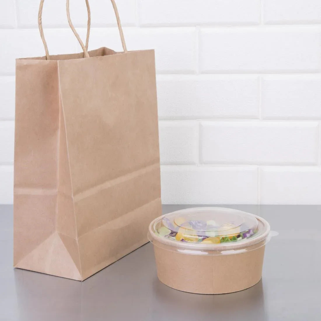 FB197 Fiesta Compostable Round Kraft Salad Bowls 750ml / 26oz (Pack of 300) - JD Catering Equipment Solutions Ltd