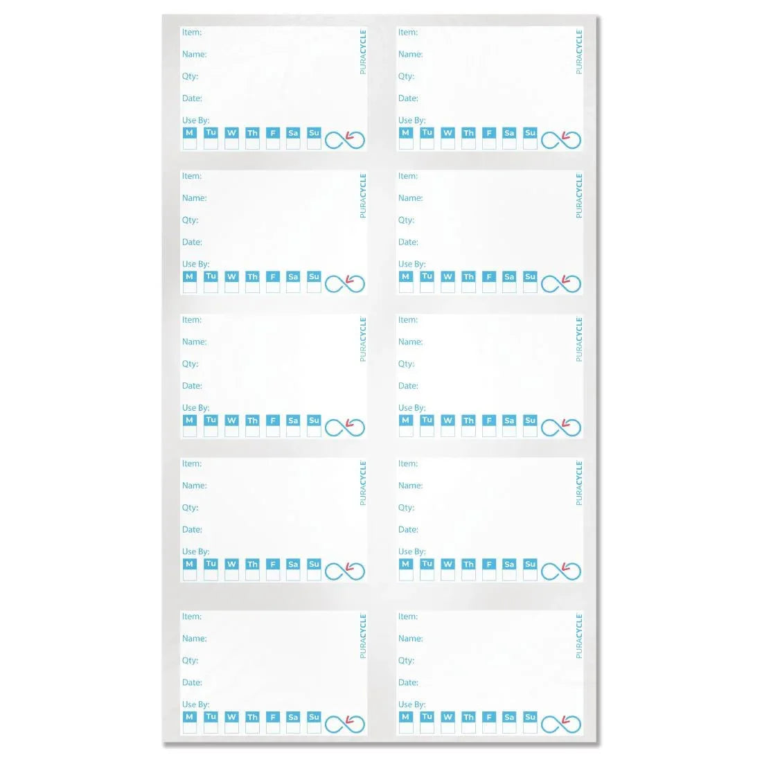 FB281 Puracycle Reusable Day Labels (Pack of 50) - JD Catering Equipment Solutions Ltd