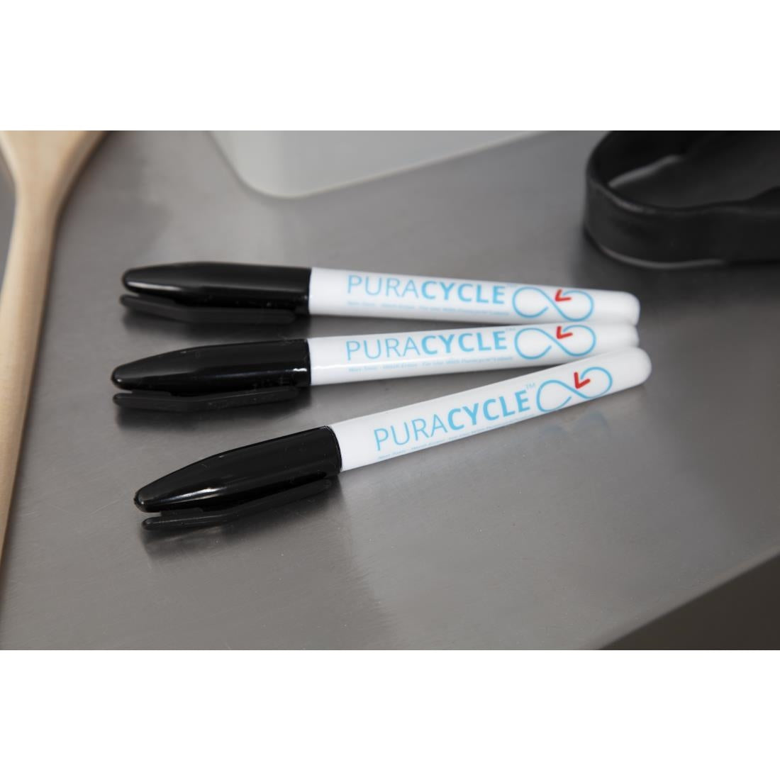 FB284 Puracycle Non-Toxic Marker Pens Black 3 Pack JD Catering Equipment Solutions Ltd