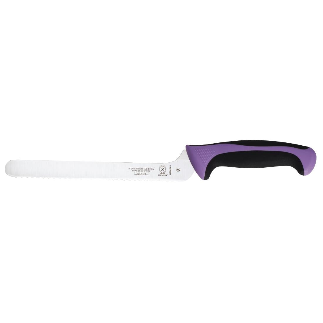 FB504 Mercer Millennia Culinary Allergen Safety Offset Serrated Bread Knife 20cm JD Catering Equipment Solutions Ltd