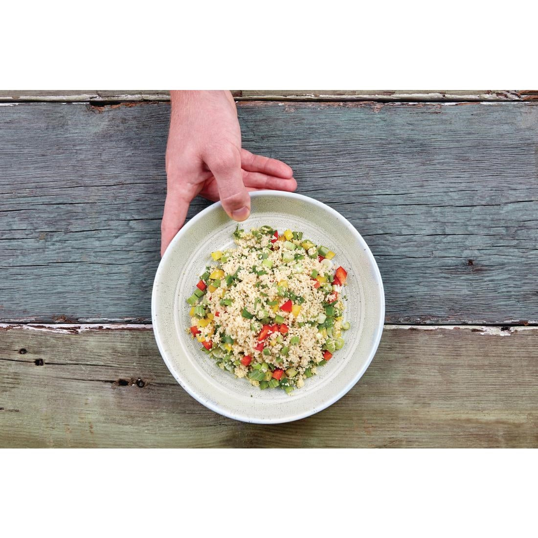 FB561 Olympia Cavolo Flat Round Bowls Spring Green 220mm (Pack of 4) JD Catering Equipment Solutions Ltd