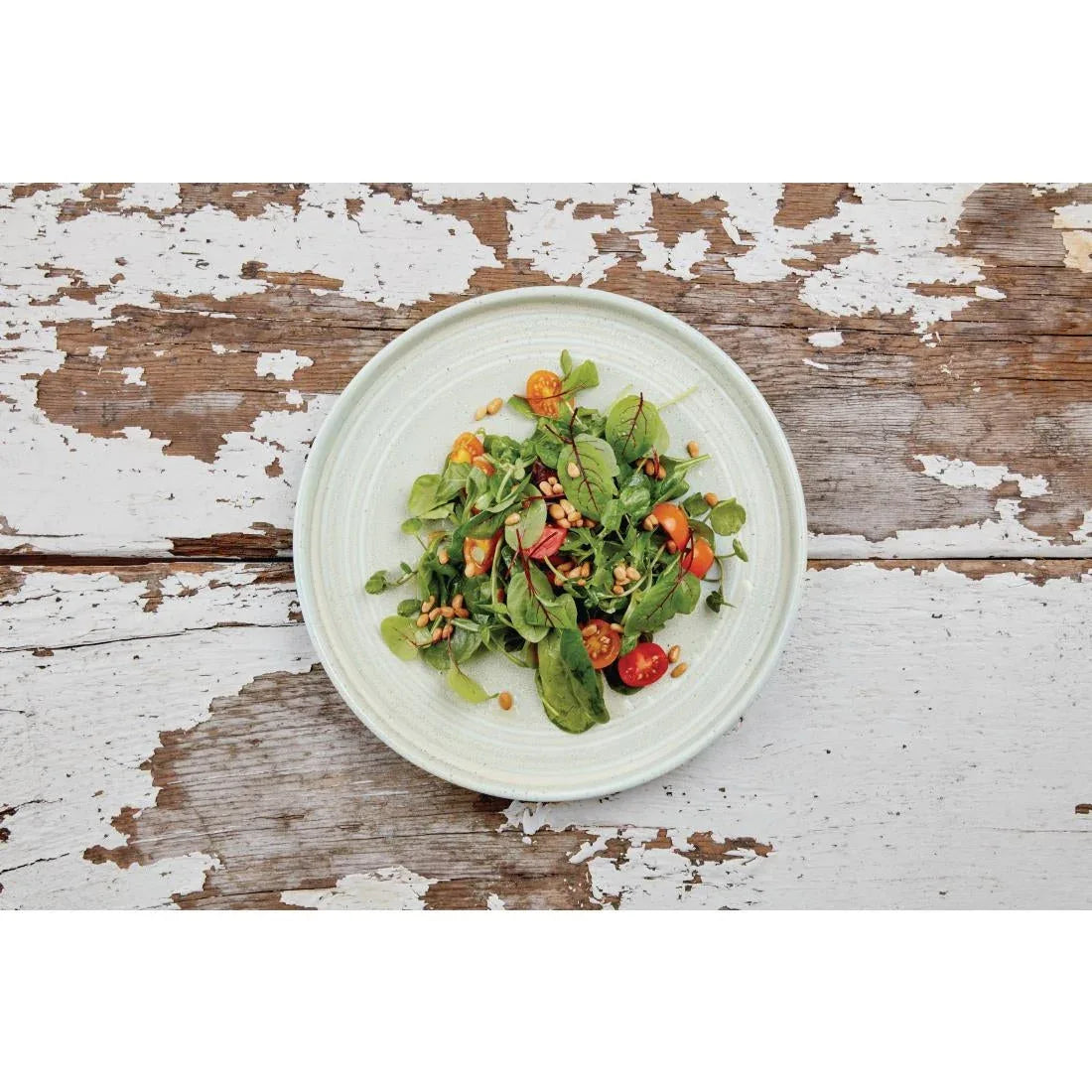 FB564 Olympia Cavolo Flat Round Plates Spring Green 270mm (Pack of 4) - JD Catering Equipment Solutions Ltd
