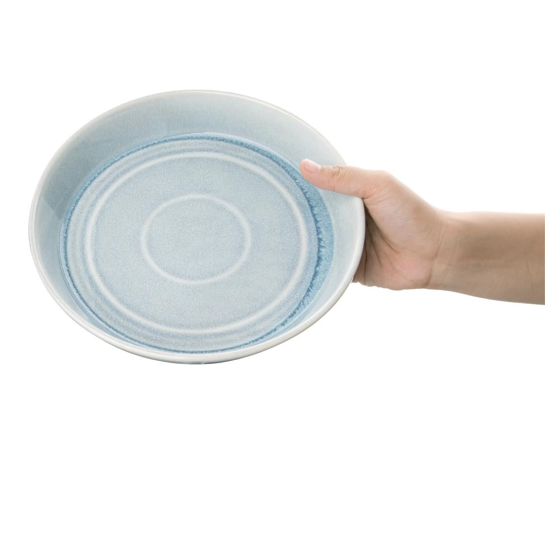 FB566 Olympia Cavolo Flat Round Bowls Ice Blue 220mm (Pack of 4) JD Catering Equipment Solutions Ltd
