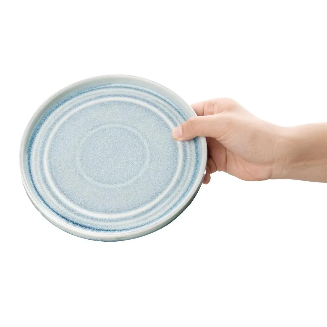 FB567 Olympia Cavolo Flat Round Plates Ice Blue 180mm (Pack of 6) - JD Catering Equipment Solutions Ltd