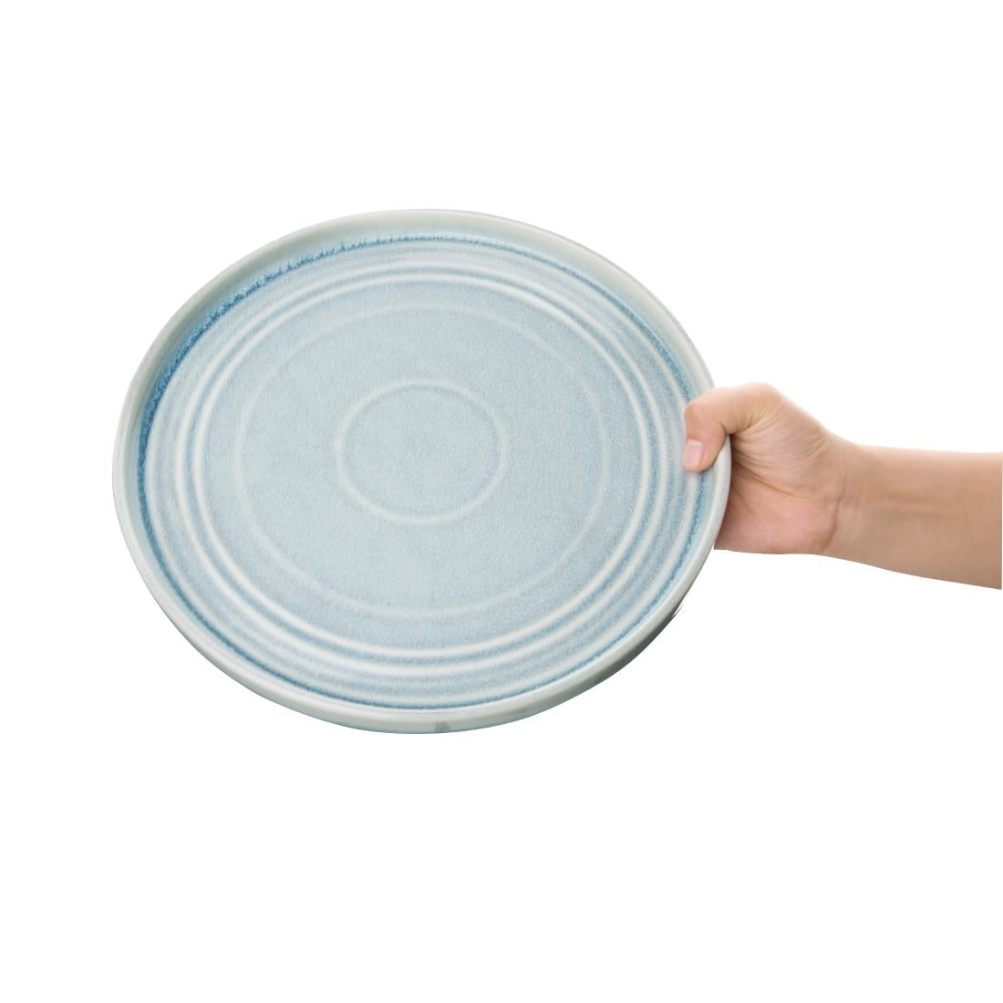 FB569 Olympia Cavolo Flat Round Plates Ice Blue 270mm (Pack of 4) JD Catering Equipment Solutions Ltd