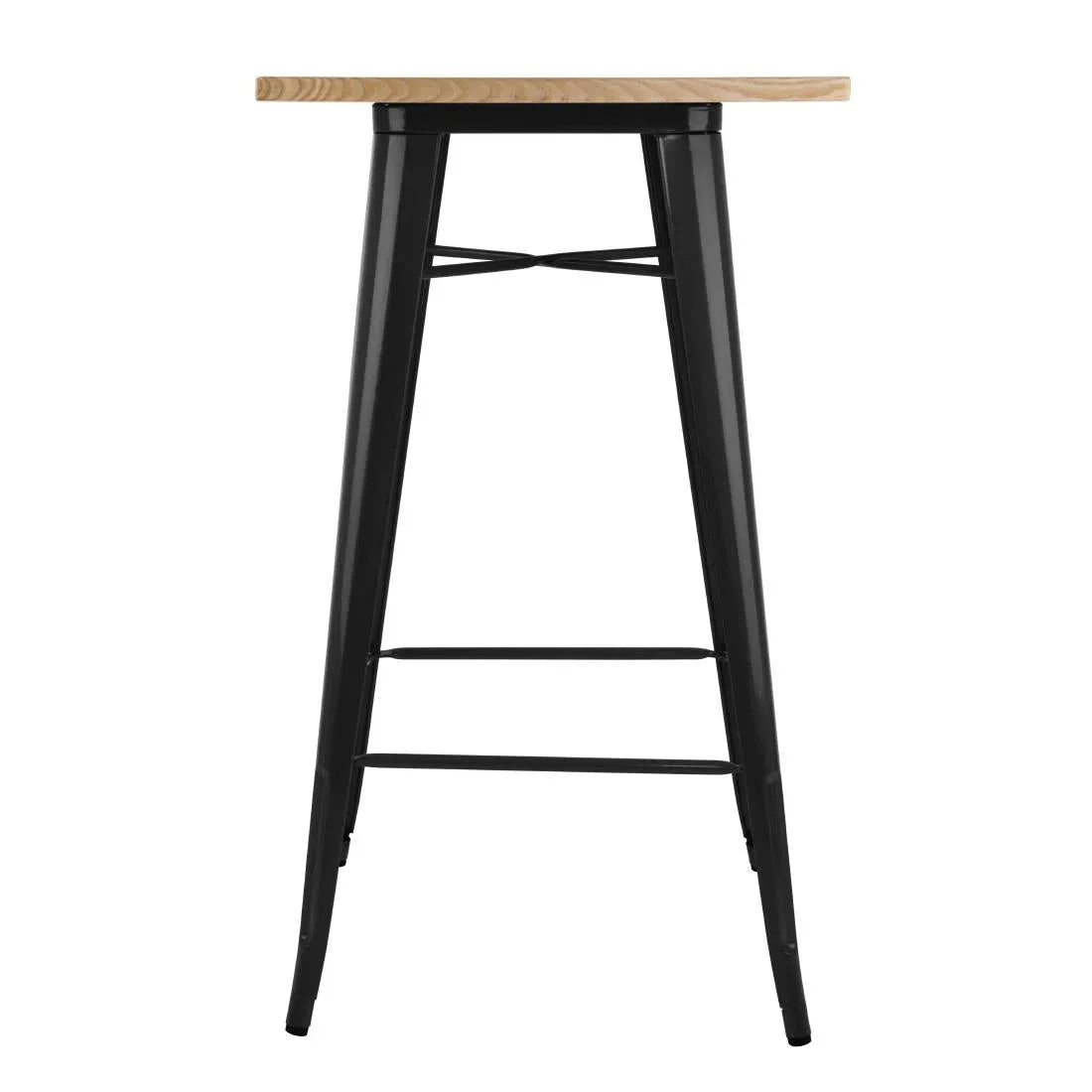 FB595 Bolero Bistro Bar Table with Wooden Top Black - JD Catering Equipment Solutions Ltd