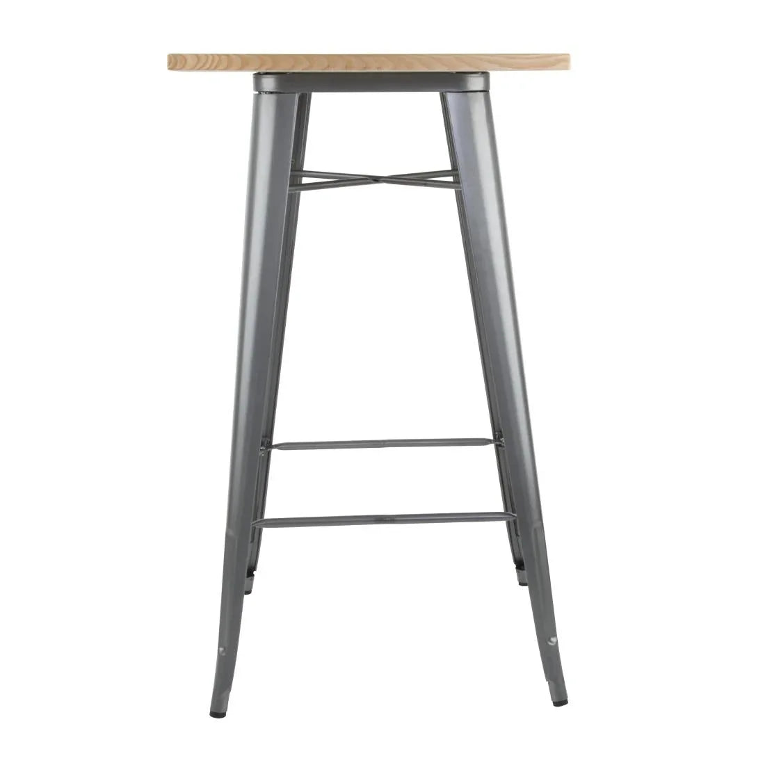 FB596 Bolero Bistro Bar Table with Wooden Top Gun Metal - JD Catering Equipment Solutions Ltd