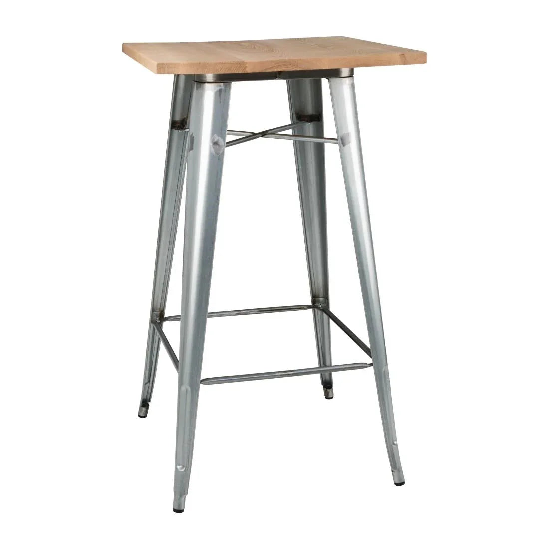 FB599 Bolero Bistro Bar Table with Wooden Top Galvanised Steel (Single) - JD Catering Equipment Solutions Ltd