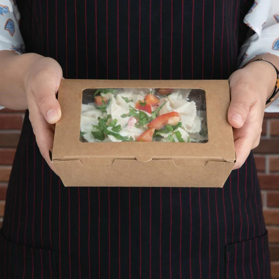 FB676 Fiesta Compostable Salad Boxes with PLA Windows 700ml (Pack of 200) - JD Catering Equipment Solutions Ltd