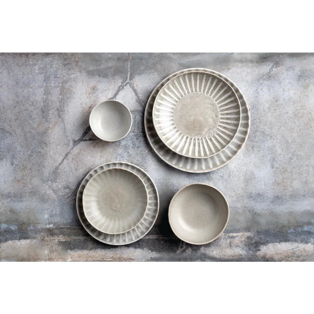 FB954 Olympia Corallite Plates Concrete Grey 280mm (Pack of 6) - JD Catering Equipment Solutions Ltd