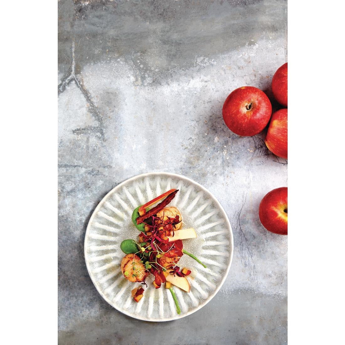 FB955 Olympia Corallite Plates Concrete Grey 205mm (Pack of 6) JD Catering Equipment Solutions Ltd