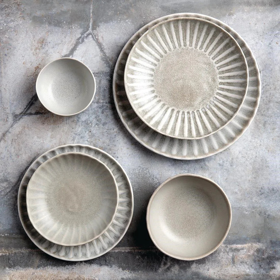 FB959 Olympia Corallite Coupe Bowls Concrete Grey 160mm (Pack of 6) - JD Catering Equipment Solutions Ltd