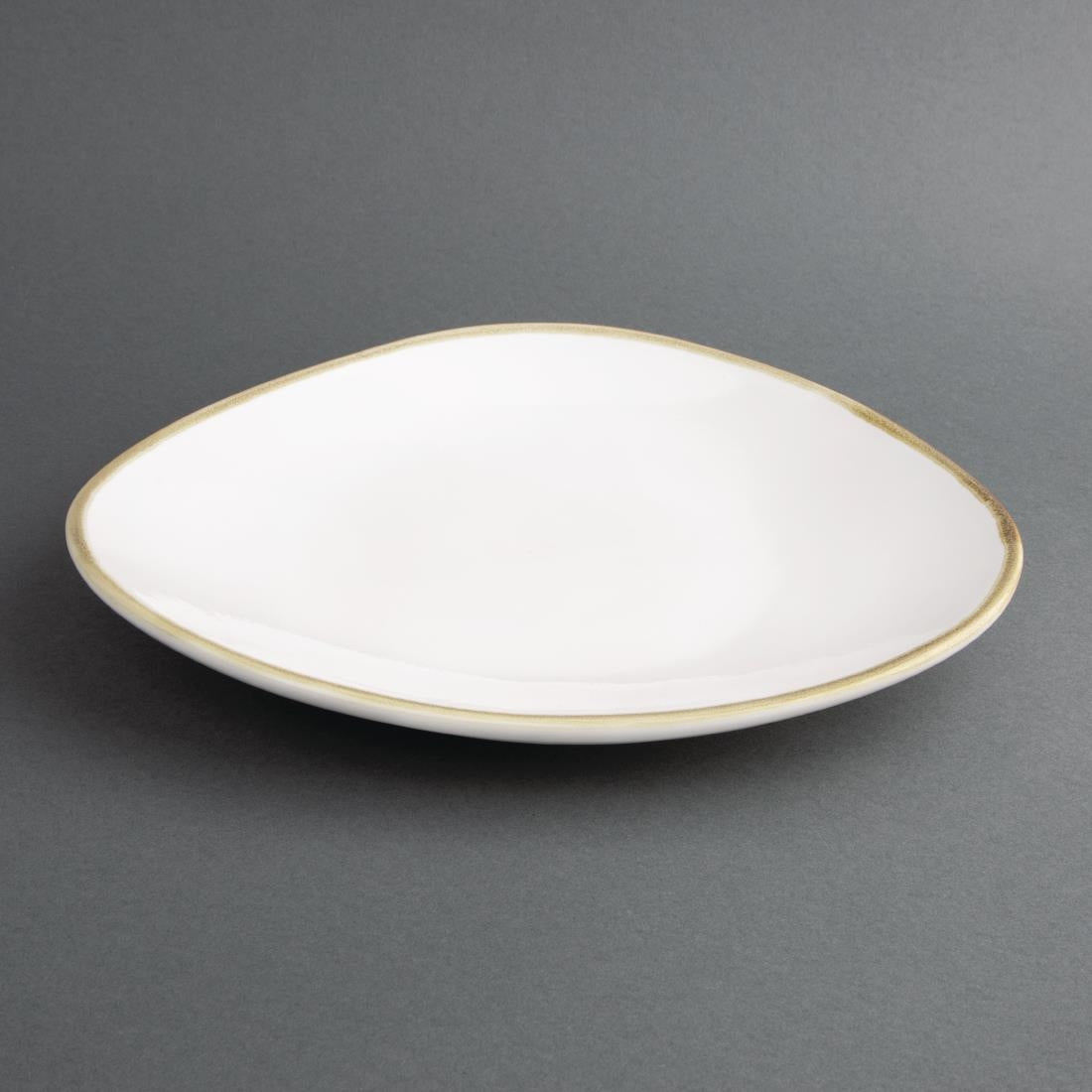 FB985 Olympia Kiln Triangular Plate Chalk 280mm (Pack of 4) JD Catering Equipment Solutions Ltd