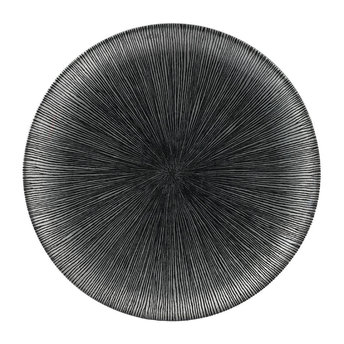 FC100 Churchill Studio Prints Agano Coupe Plates Black 288mm (Pack of 12) - JD Catering Equipment Solutions Ltd