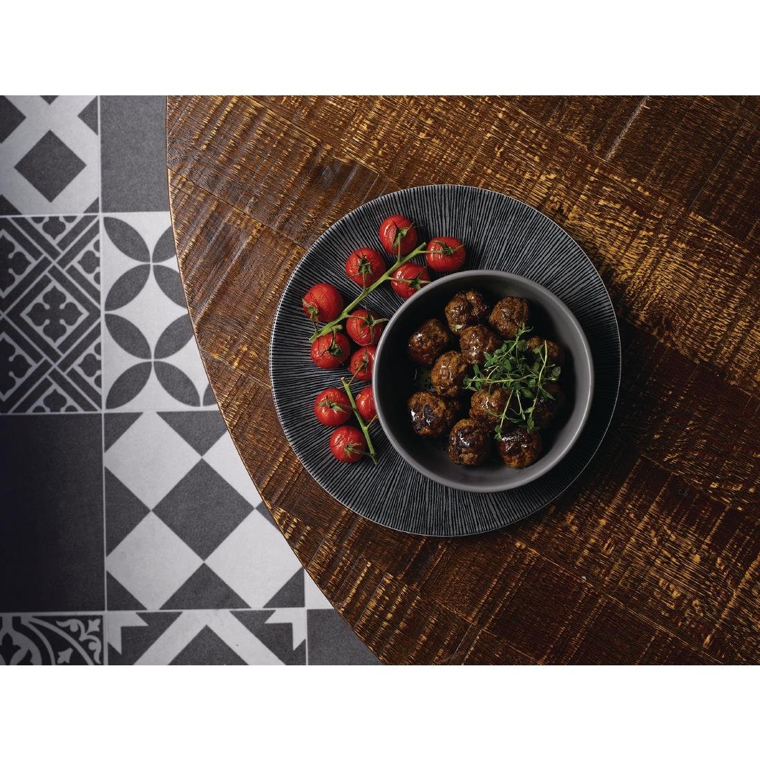 FC101 Churchill Studio Prints Agano Coupe Plates Black 260mm (Pack of 12) JD Catering Equipment Solutions Ltd